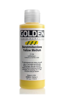 Benzimidazool Geel Medium Golden Fluid Acrylverf Flacon 118 ML Serie 3 Kleur 2008