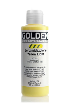 Benzimidazool Geel Licht Golden Fluid Acrylverf Flacon 118 ML Serie 3 Kleur 2009