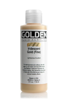 Iridescent Goud (fijn) Golden Fluid Acrylverf Flacon 118 ML Serie 6 Kleur 2453