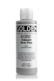 Iridescent Zilver (fijn) Golden Fluid Acrylverf Flacon 118 ML Serie 5 Kleur 2457
