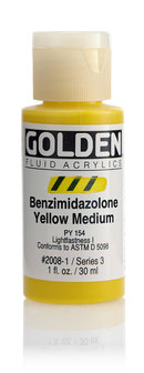 Benzimidazool Geel Medium Golden Fluid Acrylverf Flacon 30 ML Serie 3 Kleur 2008