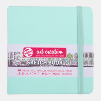 12 x 12 cm Art Creation Schetsboek Fresh Mint Cover 80 vellen 140 gram