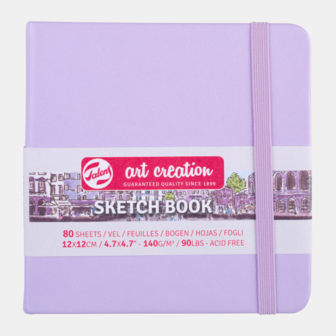 12 x 12 cm Art Creation Schetsboek Pastel Violet Cover 80 vellen 140 gram
