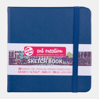 12 x 12 cm Art Creation Schetsboek Navy Blue Cover 80 vellen 140 gram