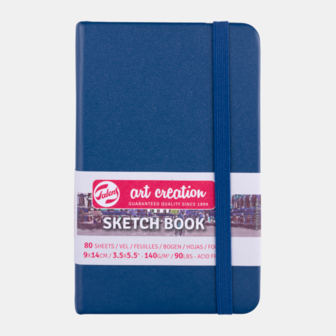 9 x 14 cm Art Creation Schetsboek Navy Blue Cover 80 vellen 140 gram