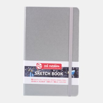 13 x 21 cm Art Creation Schetsboek Shiny Silver Cover 80 vellen 140 gram