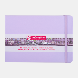 14,8 x 21 cm Art Creation Schetsboek Pastel Violet Cover 80 vellen 140 gram