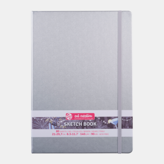 21 x 29,7 cm Art Creation Schetsboek Shiny Silver Cover 80 vellen 140 gram