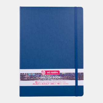 21 x 29,7 cm Art Creation Schetsboek Navy Blue Cover 80 vellen 140 gram