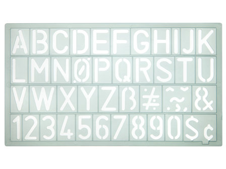 20mm 19 x 10,9 cm Westcott Cijfer- &amp; Lettersjabloon Transparant