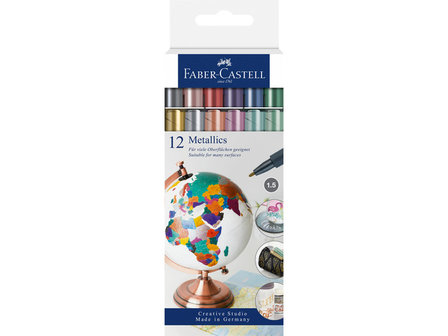 Faber-Castell 12 Markers Metallic kleuren in etui