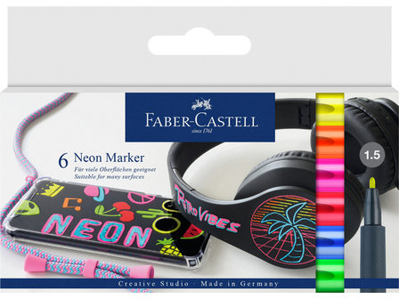 Faber-Castell 6 Markers Neon kleuren set