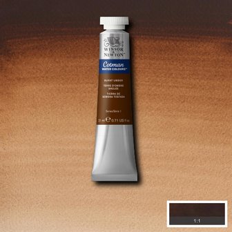 Burnt Umber Cotman Water Colour / Aquarelverf van Winsor &amp; Newton 21 ML Kleur 076