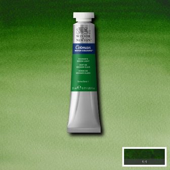 Hookers Green Light Cotman Water Colour / Aquarelverf van Winsor &amp; Newton 21 ML Kleur 314