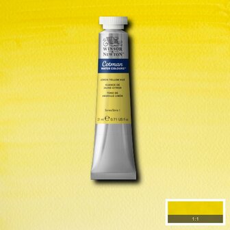 Lemon Yellow. Cotman Water Colour / Aquarelverf van Winsor &amp; Newton 21 ML Kleur 346