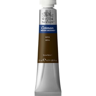 Sepia Cotman Water Colour / Aquarelverf van Winsor &amp; Newton 21 ML Kleur 609