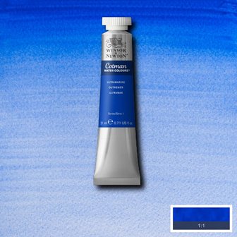 Ultramarine Cotman Water Colour / Aquarelverf van Winsor &amp; Newton 21 ML Kleur 660