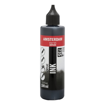 Oxydzwart Acryl Inkt Amsterdam 100 ML Kleur 735