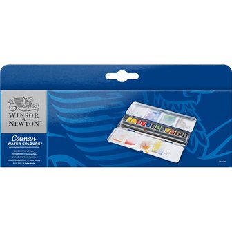 Metal Sketchers Box 12 halve napjes Set halve napjes van Winsor &amp; Newton Cotman Water Colours Set 453