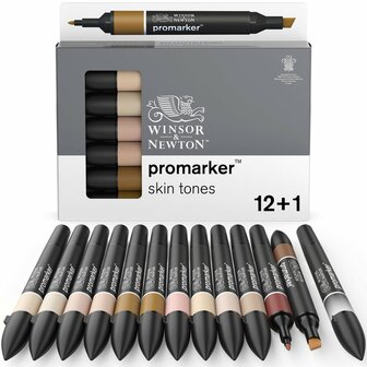 Promarker 12 x Skin Tones en Blender van Winsor &amp; Newton Set 172