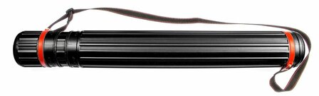Kangaro uitschuifbare zwarte teken-/opbergkoker met schouderband 8.0 &Oslash; 64 cm tot 108 cm