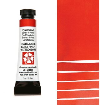 Pyrrol Scarlet (S3) Aquarelverf Daniel Smith (Extra fine Watercolour) 5 ML Kleur 085