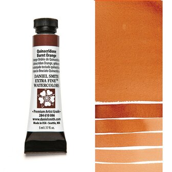 Quinacridone Burnt Orange (S2) Aquarelverf Daniel Smith (Extra fine Watercolour) 5 ML Kleur 086