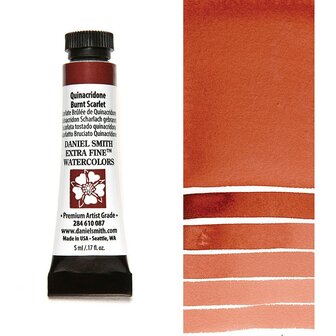 Quinacridone Burnt Scarlet (S2) Aquarelverf Daniel Smith (Extra fine Watercolour) 5 ML Kleur 087
