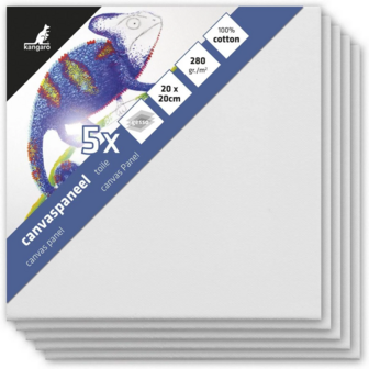 20x20 cm Kangaro Canvasboard 5 stuks