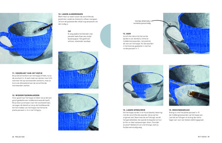 Binnenwerk van Acrylverf voor beginners met traceerbare schets en stap-voor-stap instructies