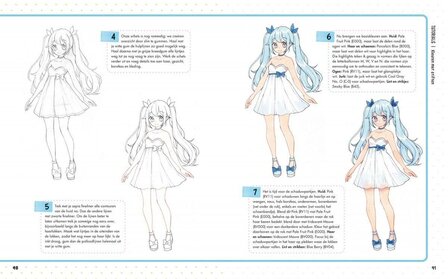 Voorbeeldpagina met manga tutorial &ndash; uitleg over ogen en gezichtsuitdrukkingen tekenen 2