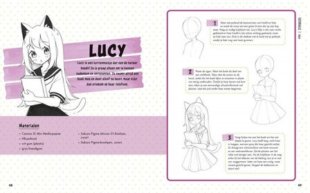 Voorbeeldpagina met manga tutorial &ndash; uitleg over ogen en gezichtsuitdrukkingen tekenen 3
