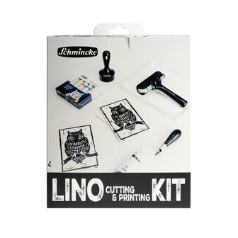 Schmincke Lino Snij- en Printset met Essdee &ndash; complete starterkit voor linodruk met inkten, lino blocks en tools aanzich