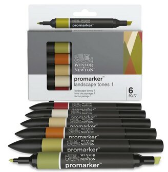 Promarker 6 x Landscape Tones van Winsor &amp; Newton Set 117