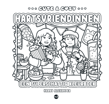 Bladzijde voorbeeld 2 Cute &amp; Cosy: Hartsvriendinnen kleurboek met 30 schattige illustraties over vriendschap