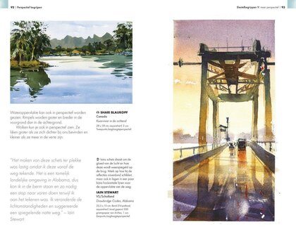 Urban Sketching Perspectief schetsen boek van Stephanie Bower met tips en technieken voor locatie-tekenen