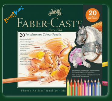Polychromos Set met 20 Nieuwe Kleurpotloden Faber-Castell