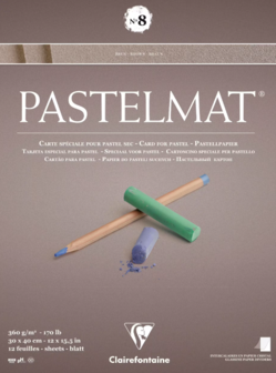 Pastelmat No 8 Pastel Papier verlijmd Bruin fluweelachtige structuur 12 vellen van Clairefontaine 360 grams 30 x 40 cm 96015C 3