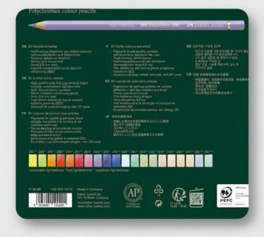 Polychromos Set met 20 Nieuwe Kleurpotloden Faber-Castell