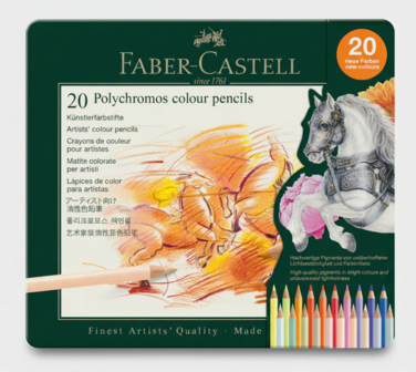 Polychromos Set met 20 Nieuwe Kleurpotloden Faber-Castell