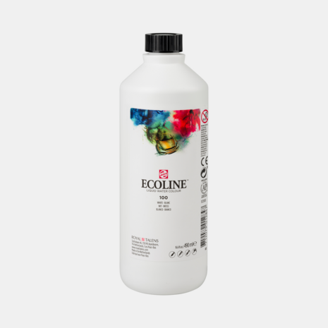 Wit Ecoline fles 490 ml van Talens Kleur 100