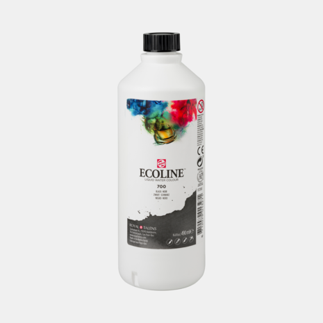 Zwart Ecoline fles 490 ml van Talens Kleur 700