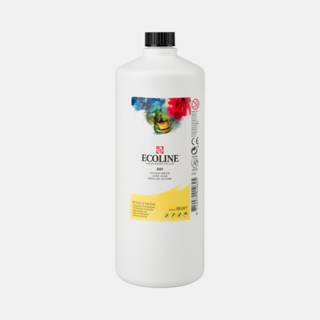 Lichtgeel Ecoline fles 990 ml van Talens Kleur 201