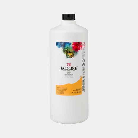 Donkergeel Ecoline fles 990 ml van Talens Kleur 202