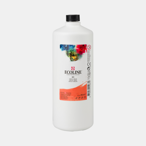 Vermiljoen Ecoline fles 990 ml van Talens Kleur 311