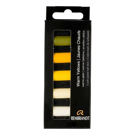 Warme Gelen set met 5 halve Rembrandt Softpastels