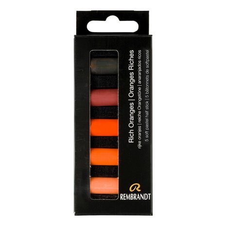 Rijke Oranjes set met 5 halve Rembrandt Softpastels