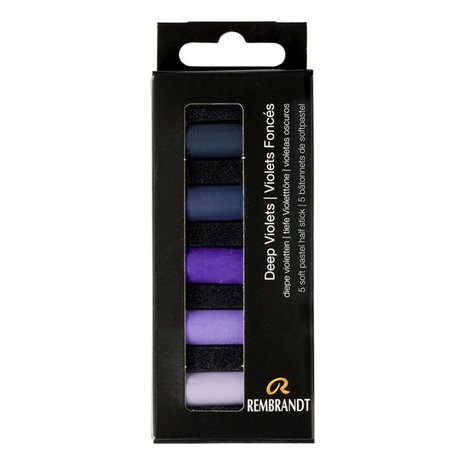 Diepe Violetten set met 5 halve Rembrandt Softpastels