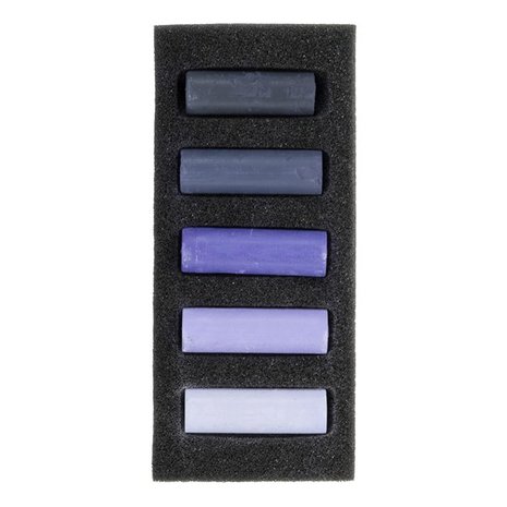 Diepe Violetten set met 5 halve Rembrandt Softpastels