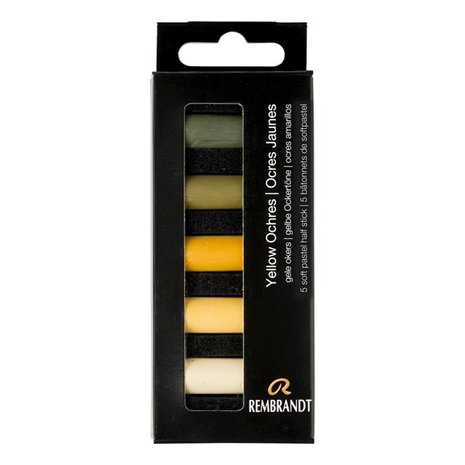 Gele Okers set met 5 halve Rembrandt Softpastels